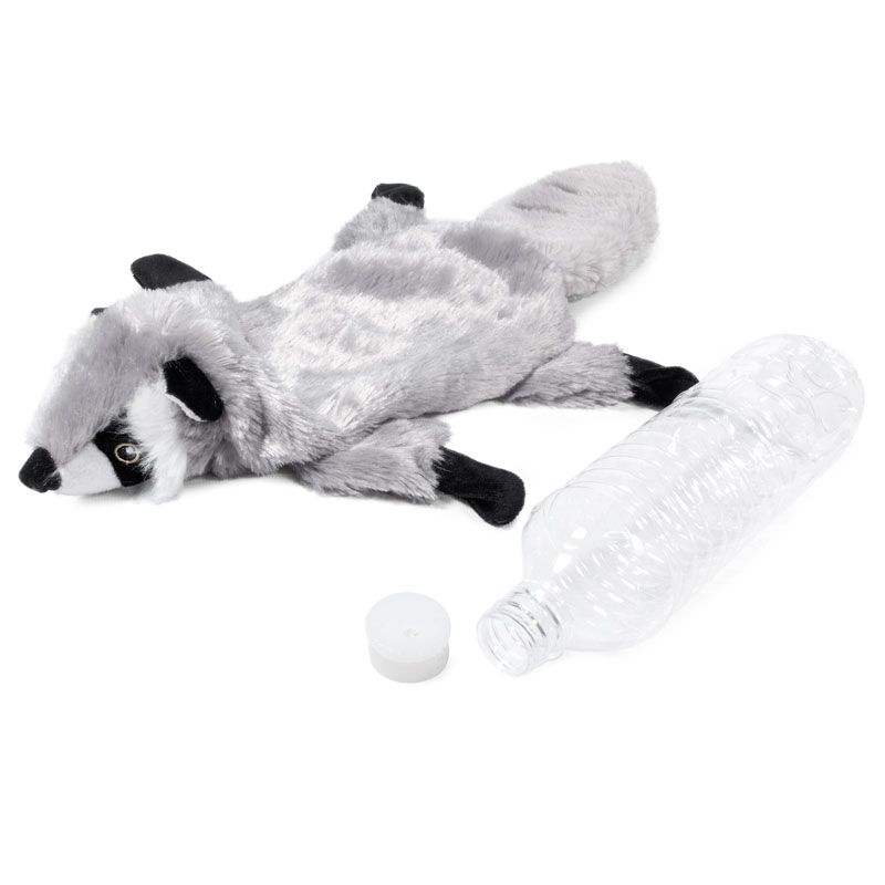 Игрушка для собак GIGWI Catch & Fetch Шкурка енота с бутылкой-пищалкой 51см игрушка для собак gigwi лиса с большой пищалкой 63см серия catch