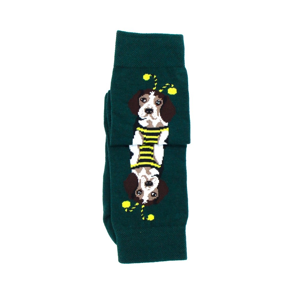 носки master socks панда в пиджаке св зелёный женские р 25 Носки MASTER SOCKS Бигль зелёный женские р.25