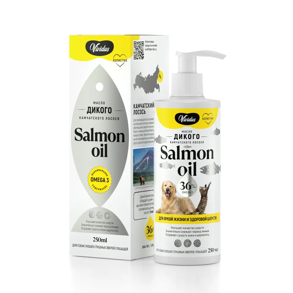 Масло дикого лосося VIVIDUS Salmon Oil 250мл 610₽