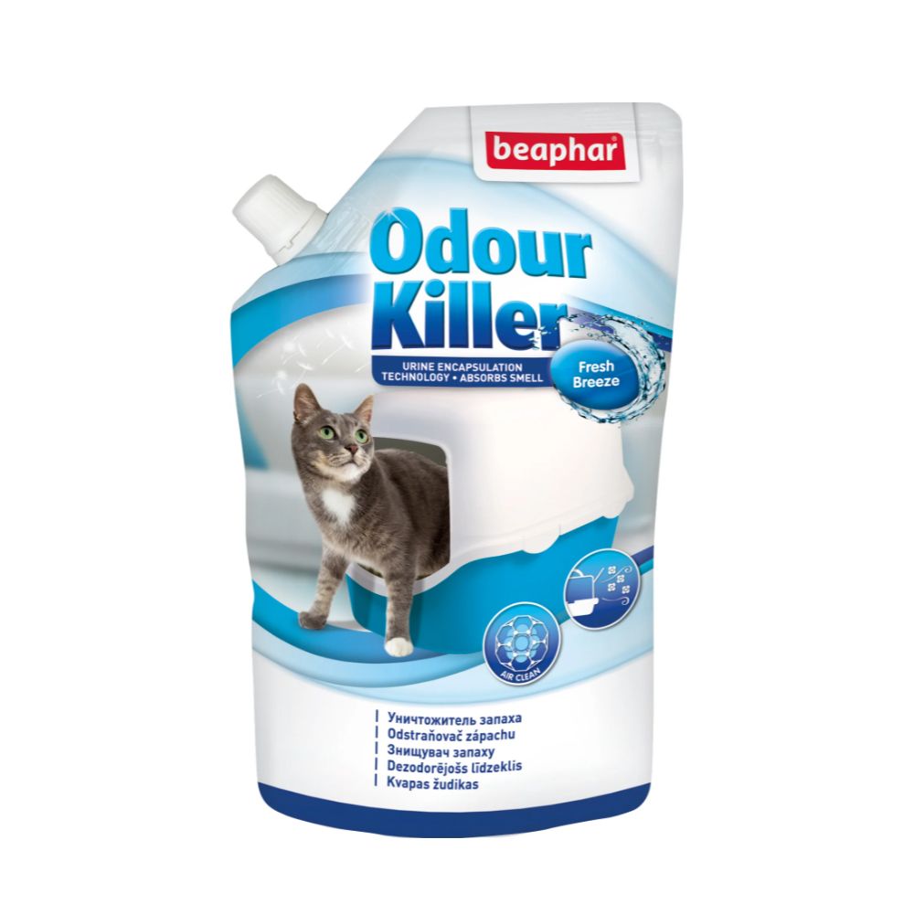 Устранитель запаха Beaphar Odour killer в гранулах для кошачьих туалетов 400г нейтрализатор запаха кошачьих туалетов 500мл