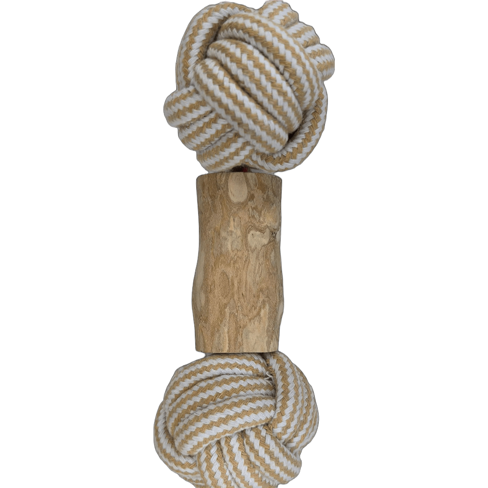 Игрушка для собак Foxie Java Dual Monkey Fist с ручкой из яванской древесины 20х6.5см