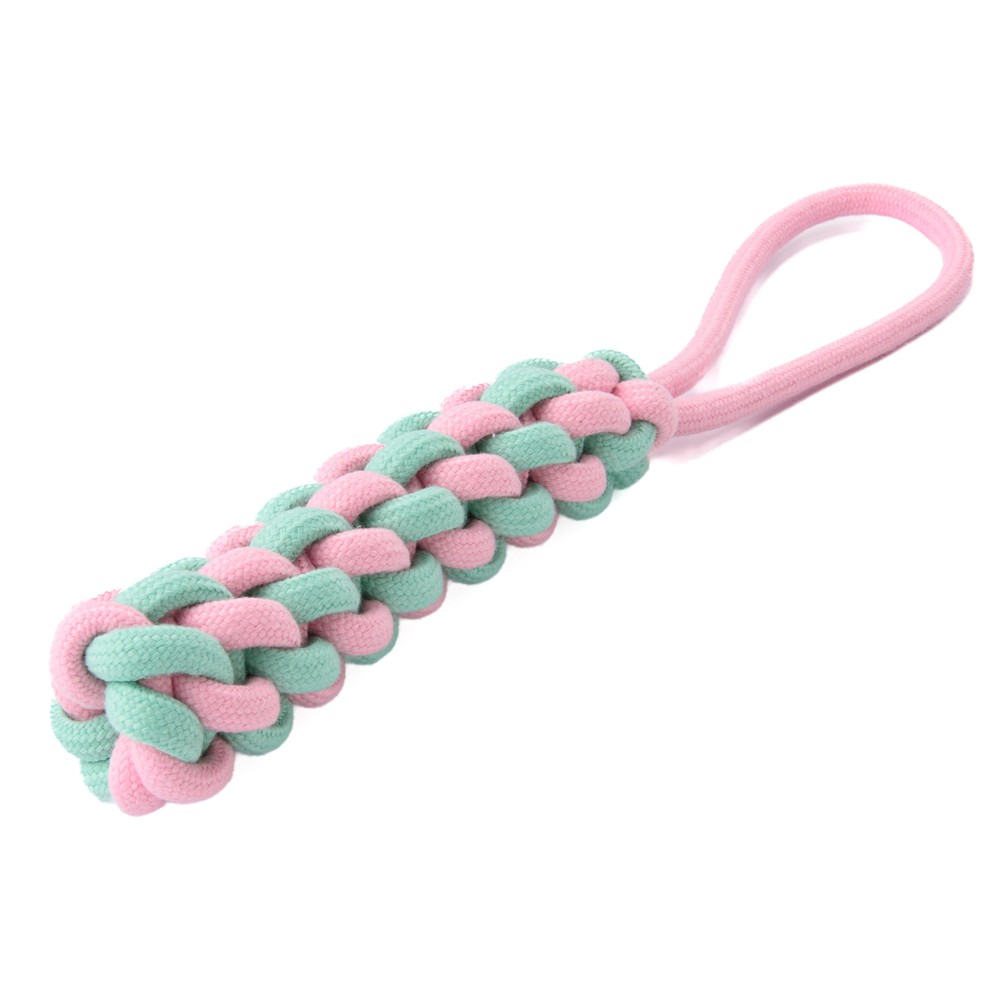 Игрушка для собак MrKranch Жгут из каната розовая с голубым 30х4см 406₽