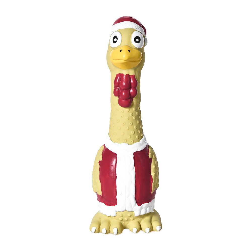 Игрушка для собак Foxie New Year rooster Петух с пищалкой 19см латекс