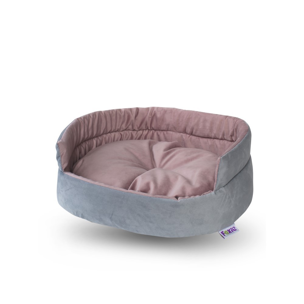 Лежак для животных Foxie Comfort Shell 62x50x18см пудрово-серый