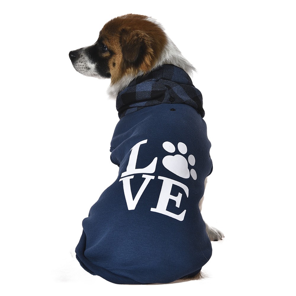 цена Толстовка для собак Foxie Love S (длина спины 30см, обхват груди 32-39см) синяя