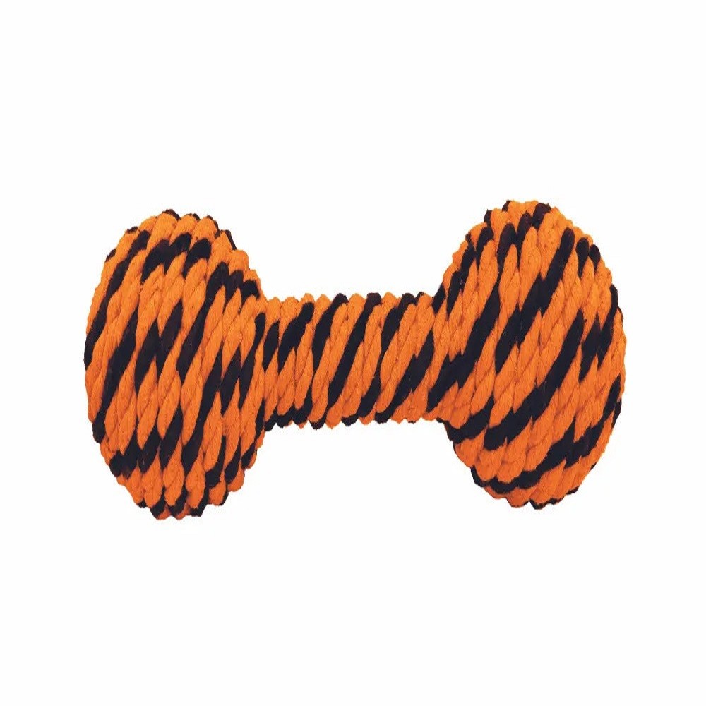 Игрушка для собак DOGLIKE Гантель Броник малая (оранжевый-черный)