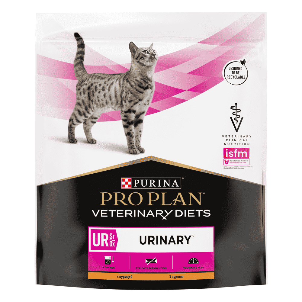 Корм для кошек Pro Plan Veterinary Diets UR при болезнях мочевыводящих путей, с курицей сух. 350г