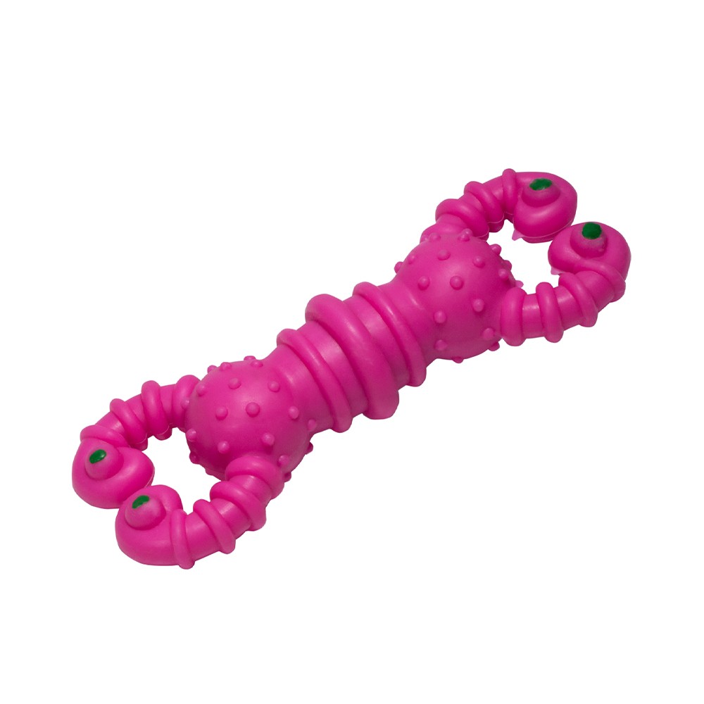 цена Игрушка для собак TRIOL Гантель-скорпион, цельнолитая резина 120мм