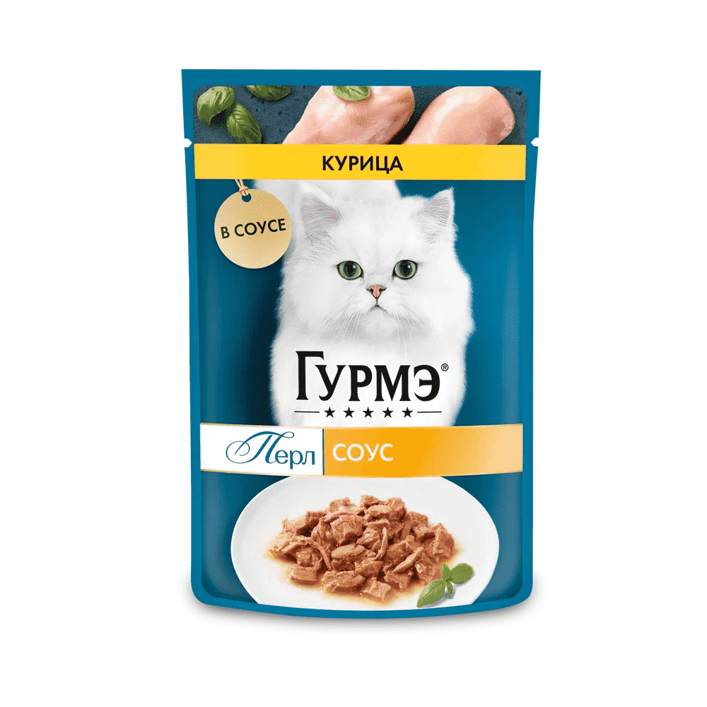 Корм для кошек ГУРМЭ Perle Курица в соусе пауч 75г