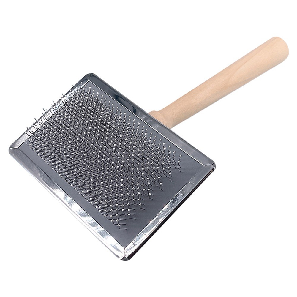 Пуходёрка ZOO ONE Оптима металлическая супер большая с каплей, деревянная ручка