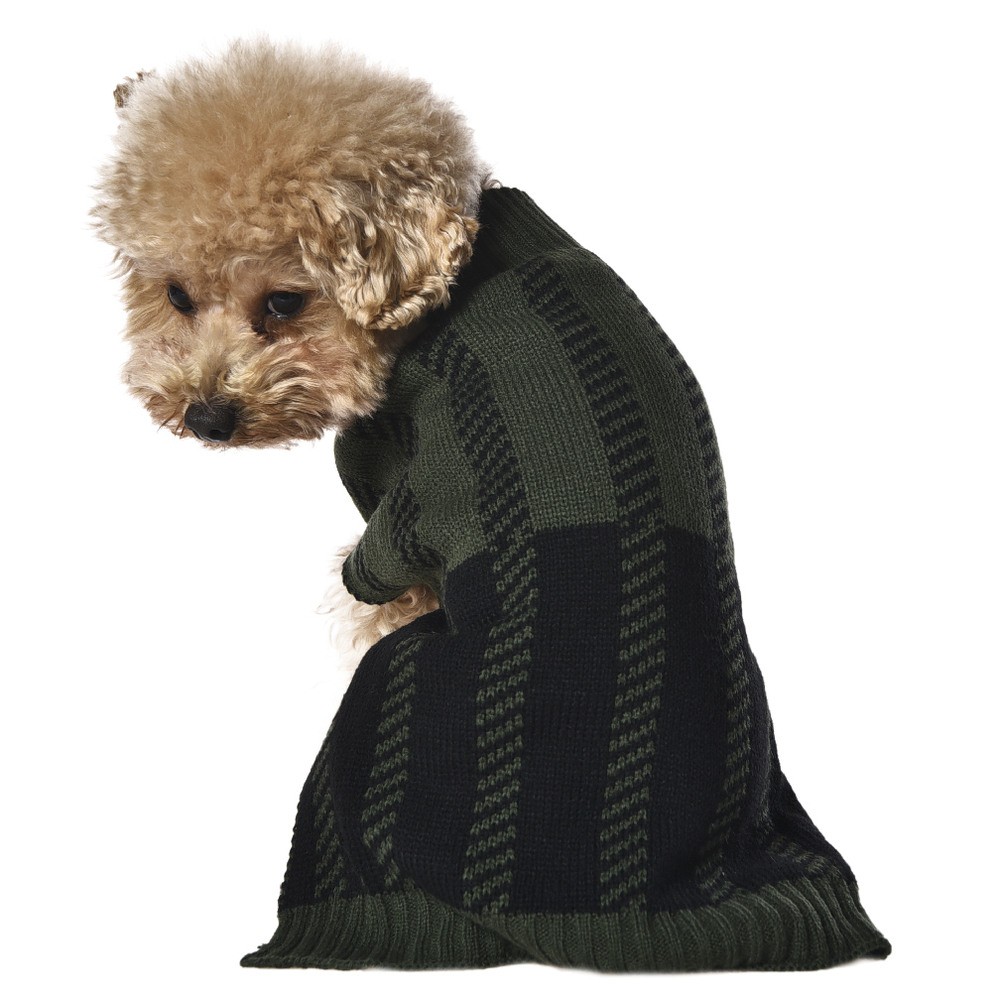 Свитер для собак Foxie Green geometry L (длина спины 40см, обхват груди 48-52см) зеленый свитер uniqlo размер l зеленый