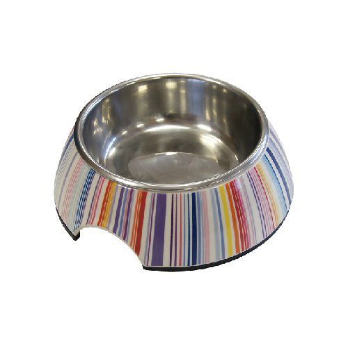 Миска для животных SUPERDESIGN на меламиновой подставке Полоски 0,16л