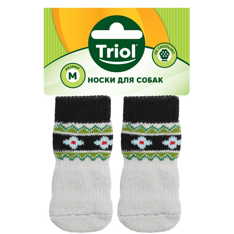 Носки для собак TRIOL Цветы, размер S носки для собак triol ромбы размер s
