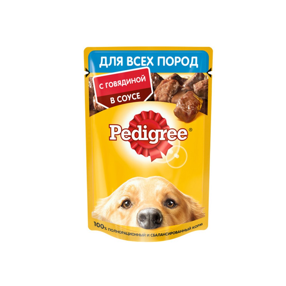 Корм для собак Pedigree Говядина в соусе пауч 85г корм для собак nutro говядина с томатами пауч 85г
