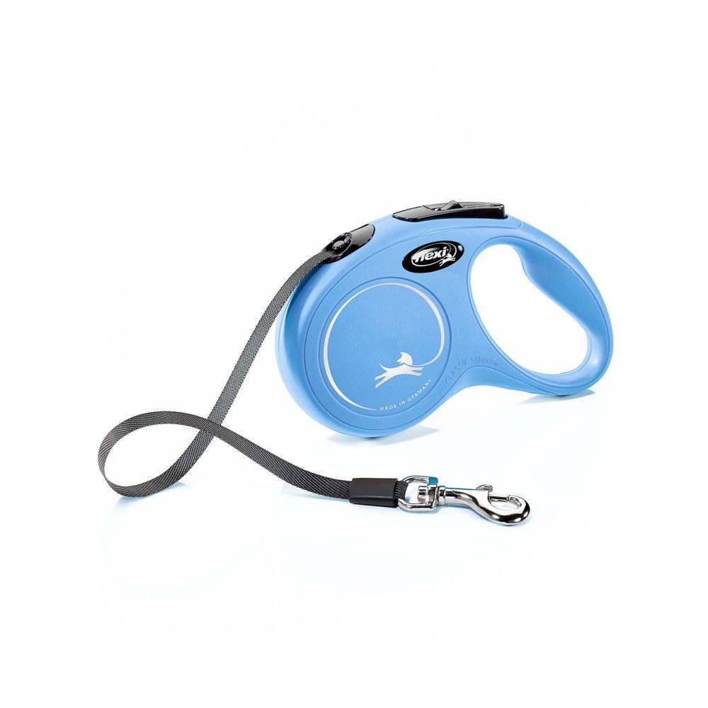 Рулетка для собак Flexi New Classic S (до 15кг) лента 5м синяя