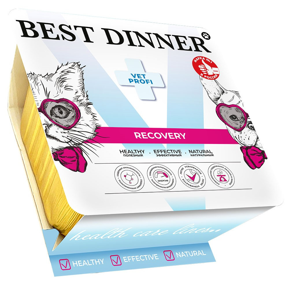 Корм для кошек и собак Best Dinner Vet Profi Recovery повышкалорпри истощении паштет ламист 100г 240₽
