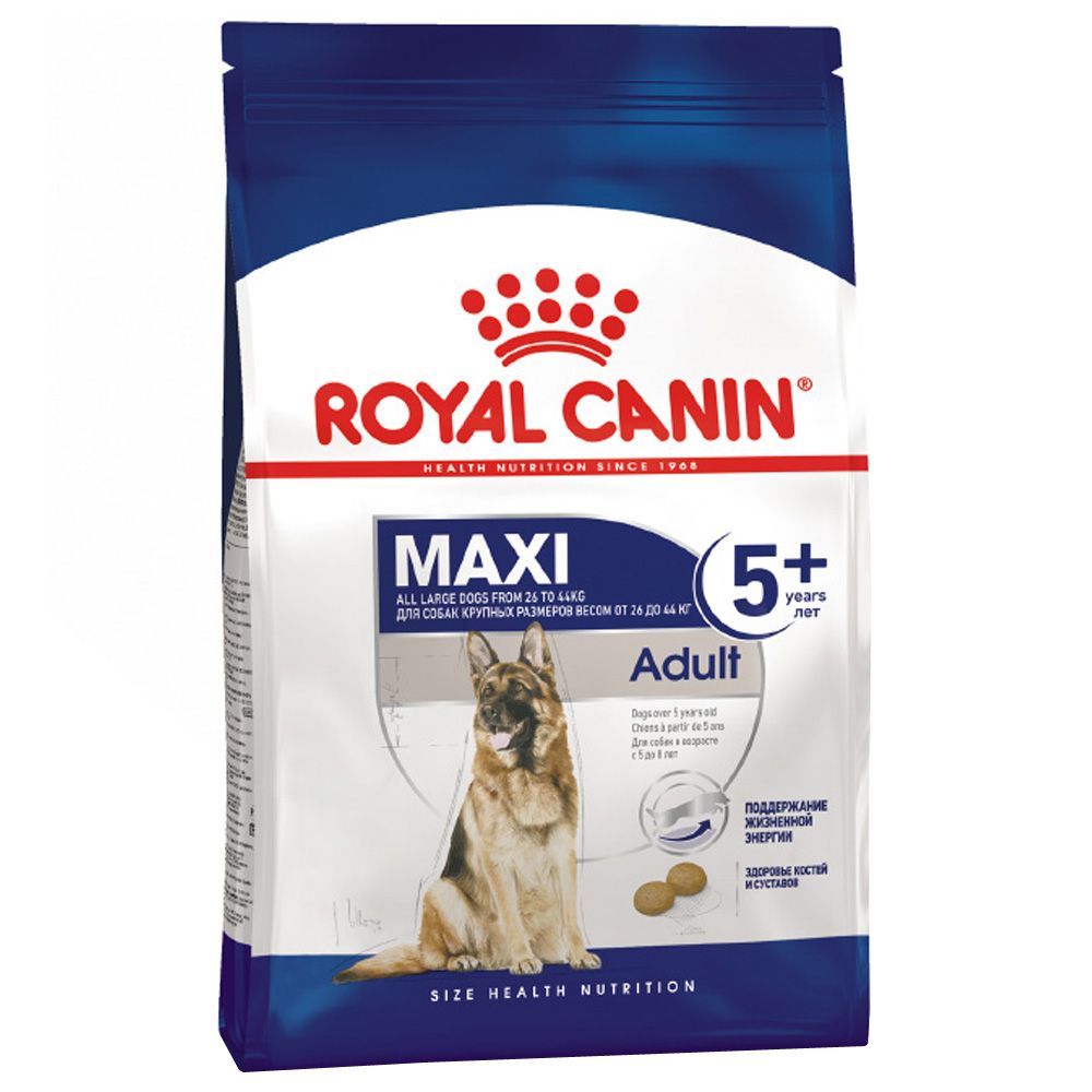 корм для собак royal canin size maxi adult 5 для крупных пород старше 5 лет сух 4кг Корм для собак ROYAL CANIN Size Maxi Adult 5+ для крупных пород старше 5 лет сух.15кг
