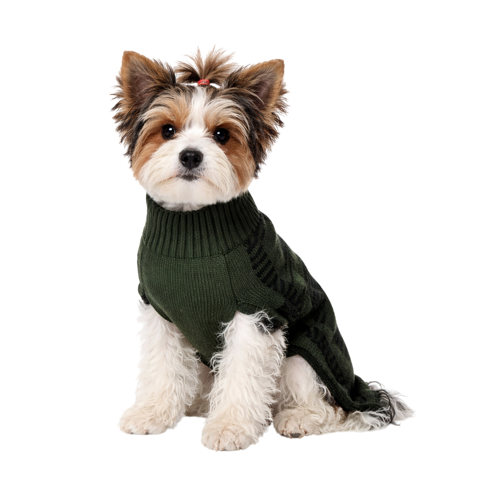 Свитер для собак Foxie Green geometry зеленый р. S (длина спины 30см, обхват груди 38-45см)
