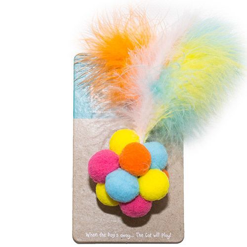 Игрушка для кошек CHOMPER Неон Мяч из помпонов игрушка для кошек chomper bright мяч сизалевый с пером