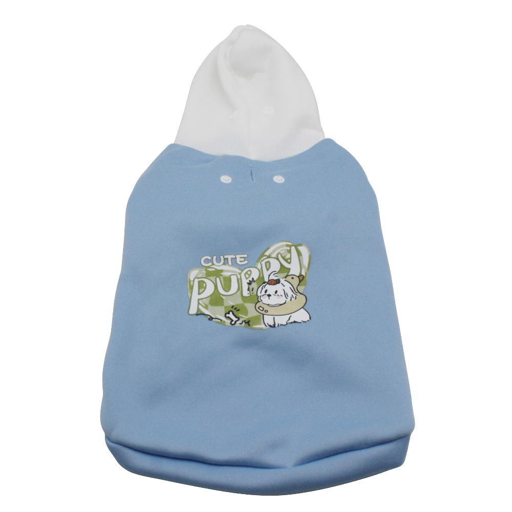 Толстовка для собак Foxie Cute Puppy XL (дл.спины 45см, обх.груди 58-62см, обх.шеи 44см) голубая