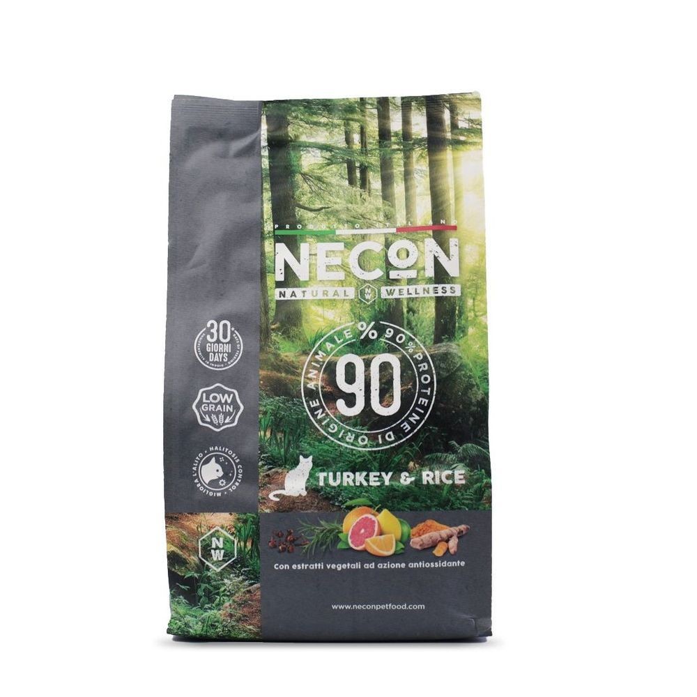Корм для кошек NECON Natural Wellness индейка с рисом сух. 1,5кг