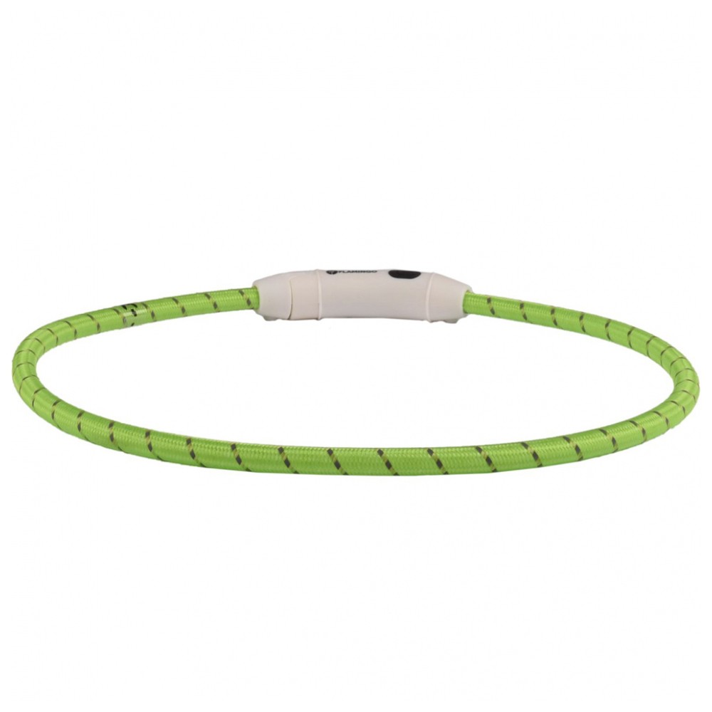Ошейник для собак FLAMINGO светящийся Led, Visio зеленый, 33-63,5см, 8мм