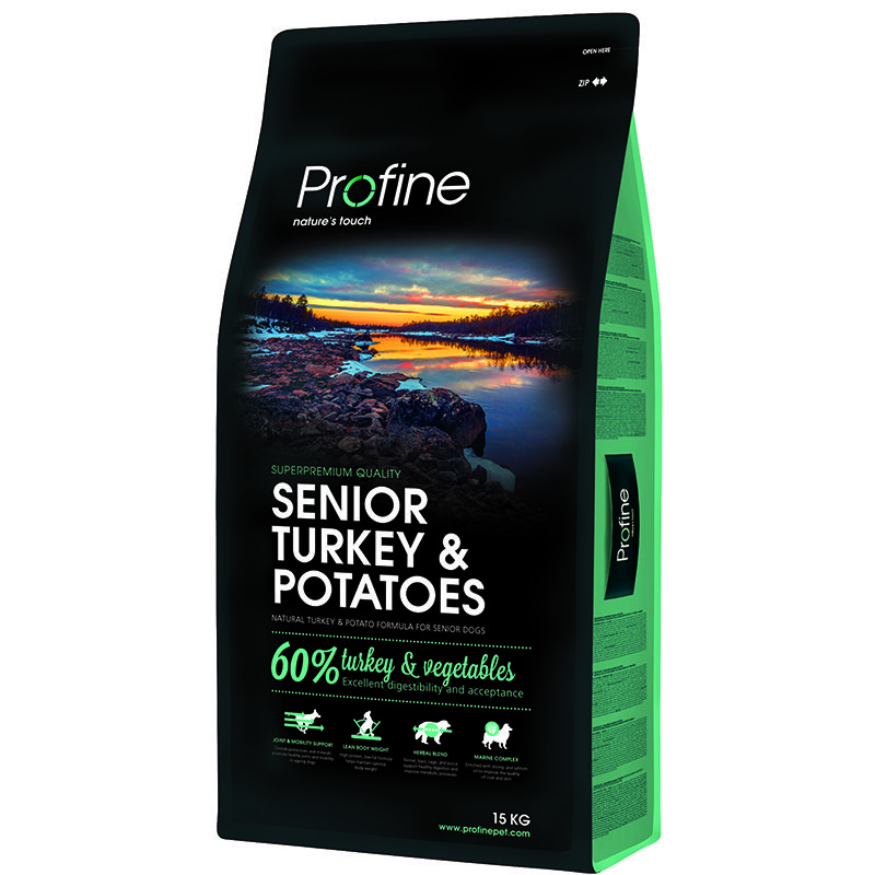 Корм для собак PROFINE для пожилых индейка, картофель сух. 15кг