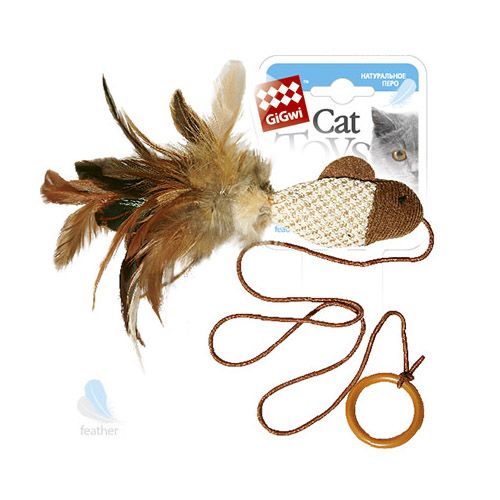 Игрушка для кошек GIGWI Дразнилка-рыбка на палец 7см, серия Feather Teaser игрушка для животных nposs рыбка оранжевая