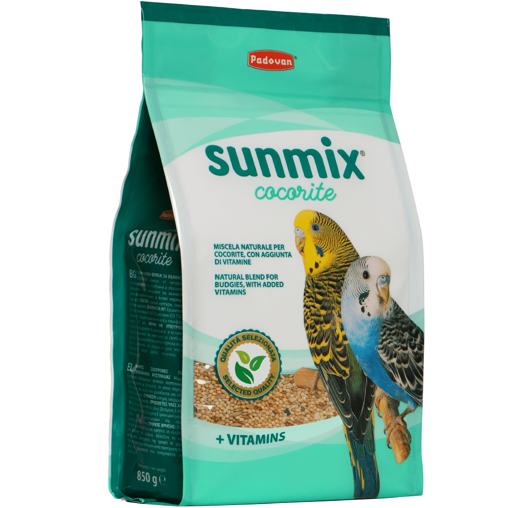 Корм для птиц Padovan Sunmix cocorite комплексный основной для волнистых попугаев 850г 555₽