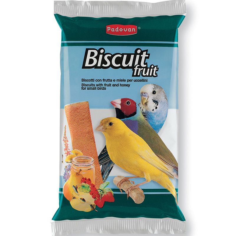 Лакомство для птиц Padovan Biscuit Fruit бисквиты фрукты, мед 30г цена и фото