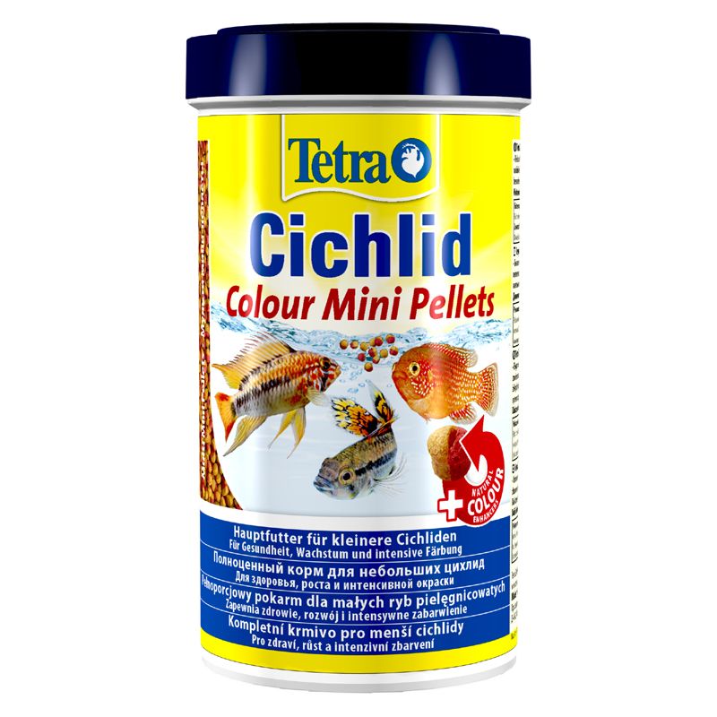Корм для рыб TETRA Cichlid Colour Mini для всех видов цихлид для улучшения окраса 500мл корм для рыб tetra ciсhlid xl flakes крупные хлопья для всех видов цихлид 500мл