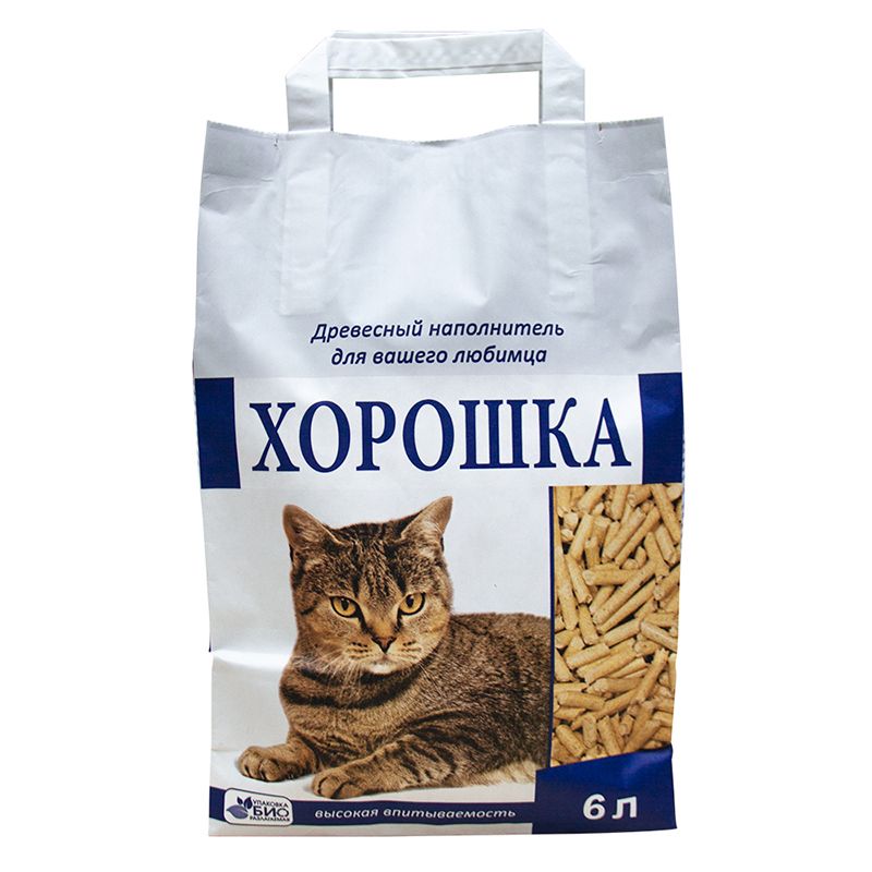 Наполнитель для кошачьего туалета ХОРОШКА древесный 6л
