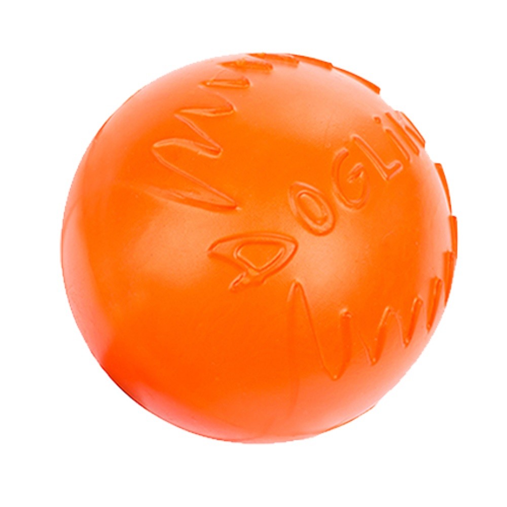 цена Игрушка для собак DOGLIKE Мяч средний с этикеткой (Оранжевый)