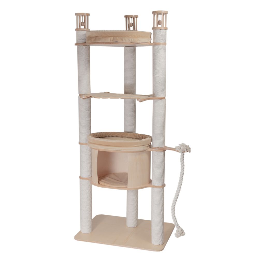 Когтеточка для кошек MYSNOOPY Prestige-3, в лаке, бежевые подушки 189см