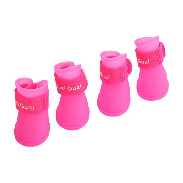 Ботинки для собак ГРЫЗЛИК АМ силиконовые розовые, размер XL 7,5см на 6см
