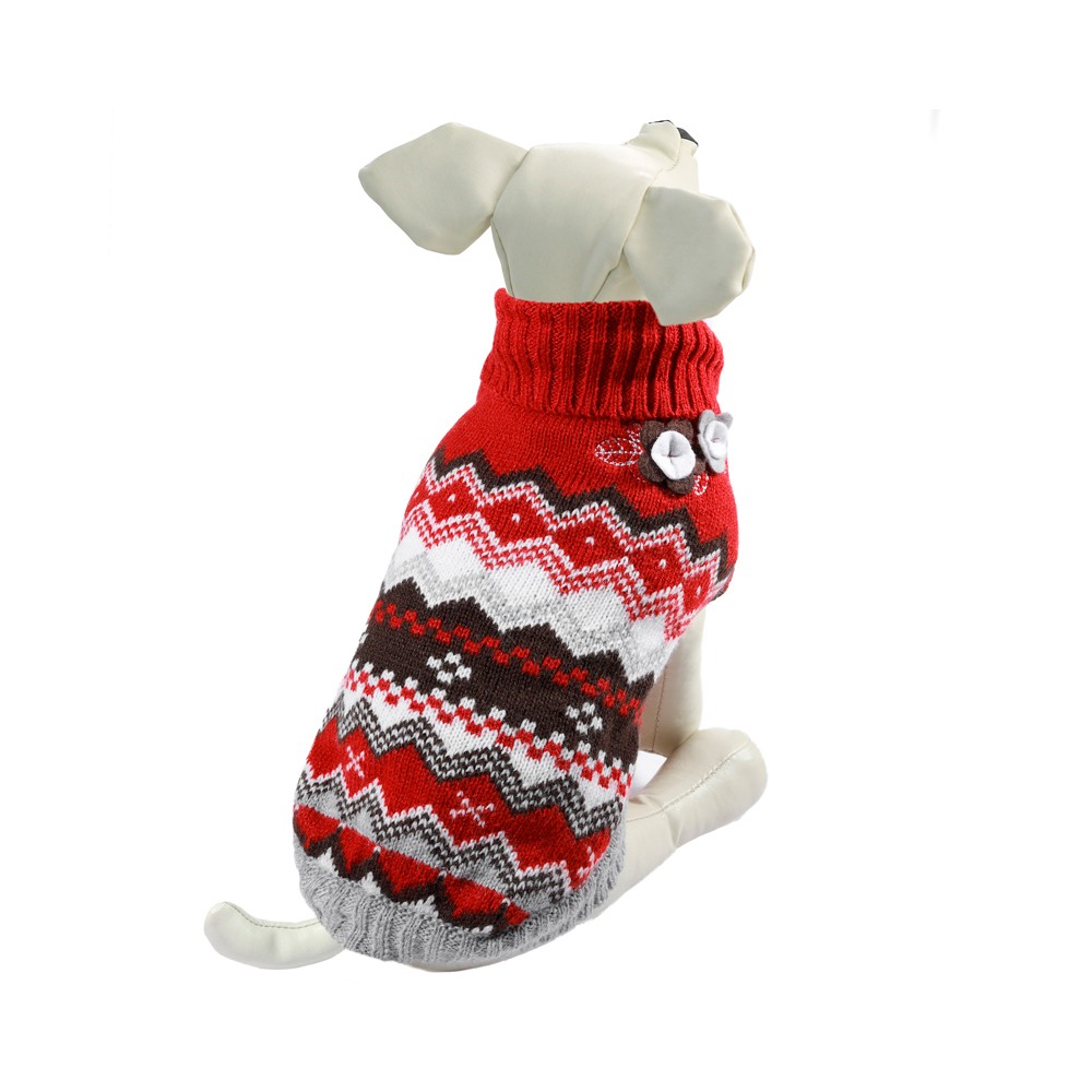 Свитер для собак TRIOL Цветочки XXL, бордовый, размер 45см свитер для собак triol белочка xxl унисекс