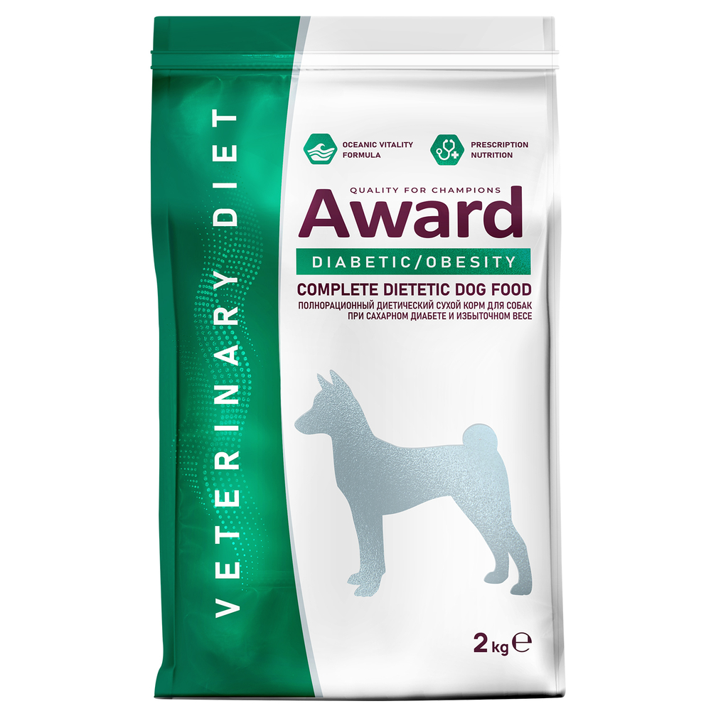 Корм для собак AWARD Veterinary Diet Diabetic And Obesity при сахарн.диабете и избыт.весе сух. 2кг