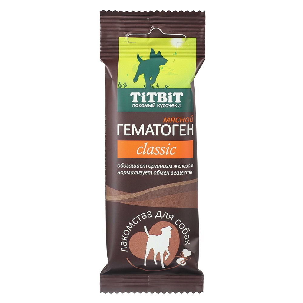 Лакомство для собак TITBIT Гематоген мясной classic 35г titbit гематоген мясной immuno 16 штук 3 упаковки