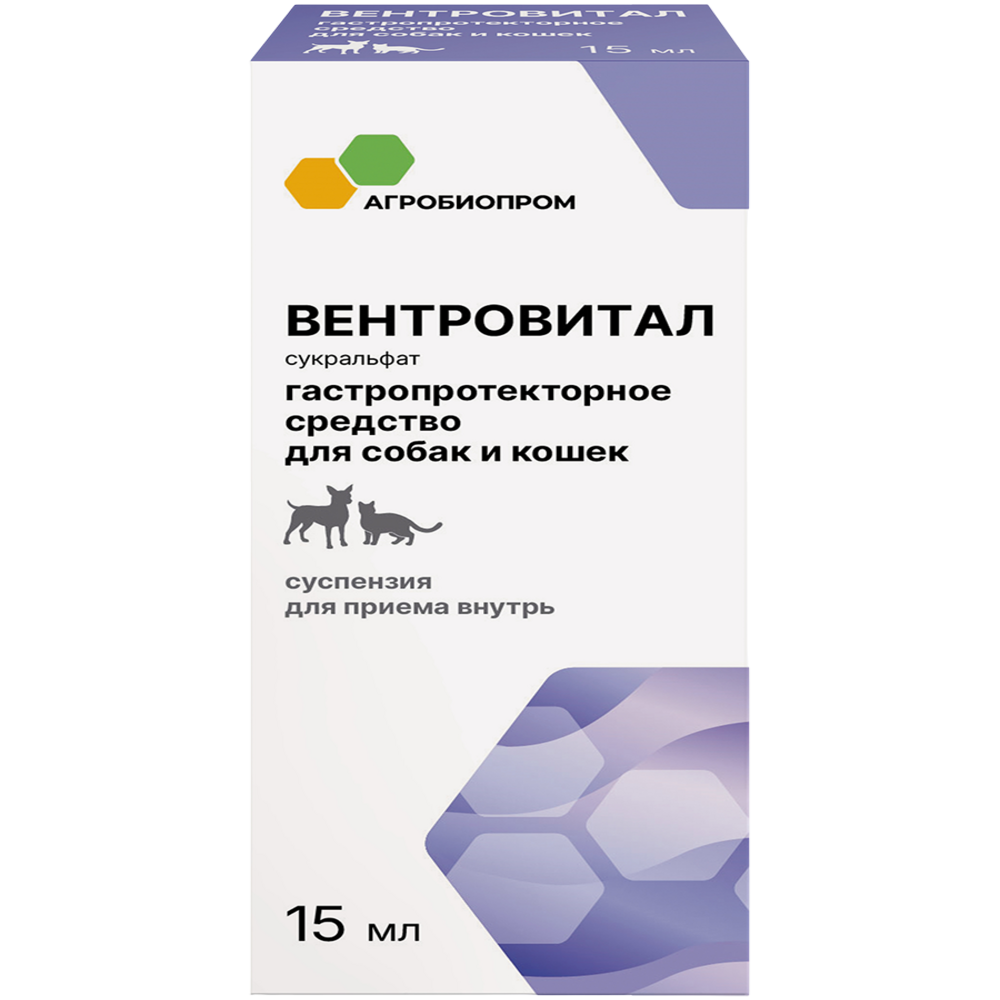 Суспензия ПЧЕЛОДАР Вентровитал для собак и кошек гастропротектор, 15мл