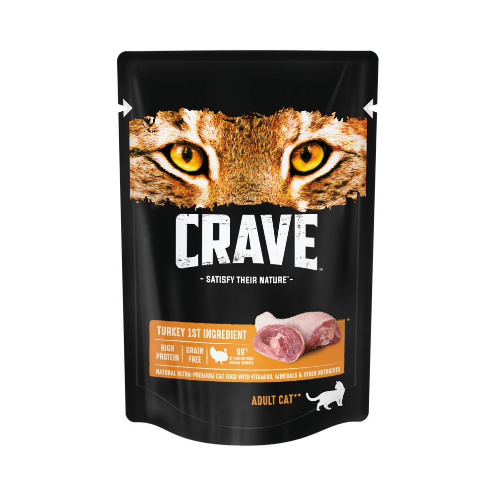 Корм для кошек Crave Индейка пауч 70г crave влажный корм для кошек crave cat adult salmon пауч 70 гр 24 шт