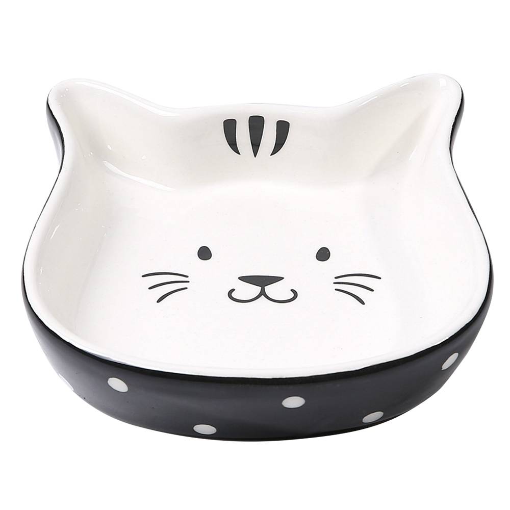 Миска для животных Foxie Cat Polka Dot черная керамическая 13,5х13,5х3,5см 150мл