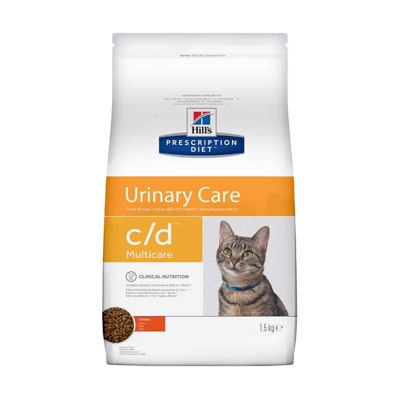 Корм для кошек Hill's Prescription Diet Feline C/D при лечении МКБ, курица сух. 1,5кг
