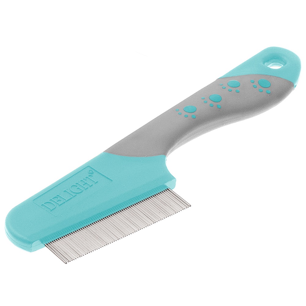 Расчёска для животных DeLIGHT Aqua противоблошиная 67 зубьев 13мм с эргономичной ручкой 628₽