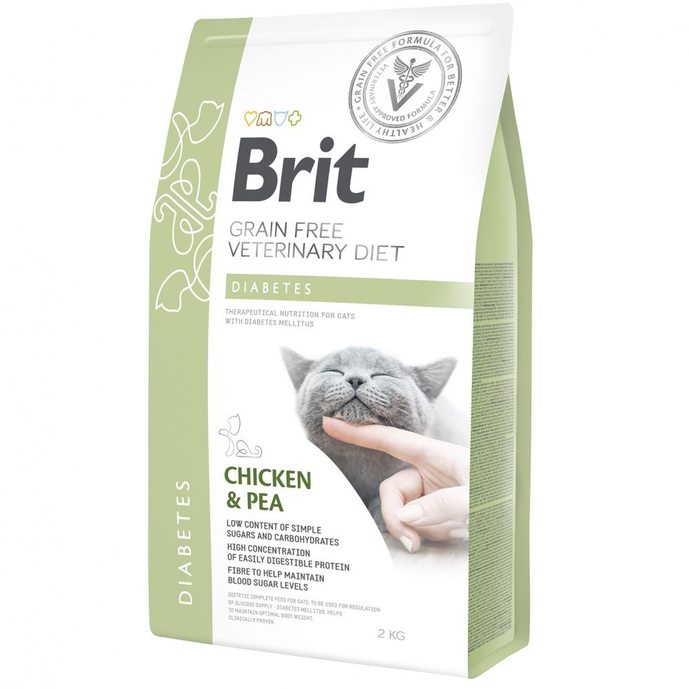 Корм для кошек Brit VDC Diabetes беззерновая диета при диабете сух. 2кг
