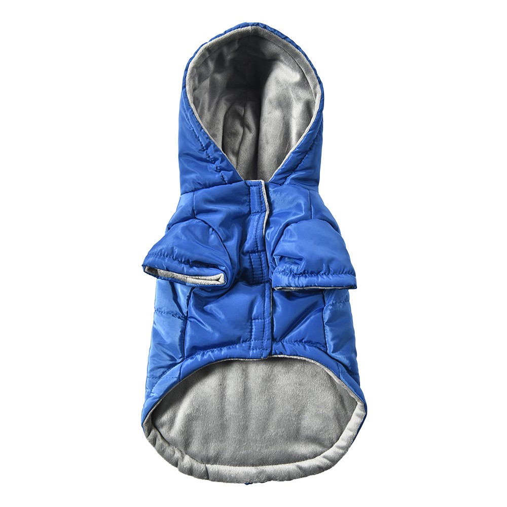 цена Куртка для собак Foxie Heldi L (длина спины 40см) синяя с капюшоном