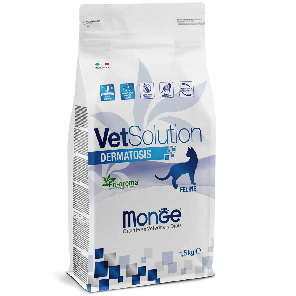 Корм для кошек Monge VetSolution Dermatosis с чувствительной кожей сух 15кг 2750₽