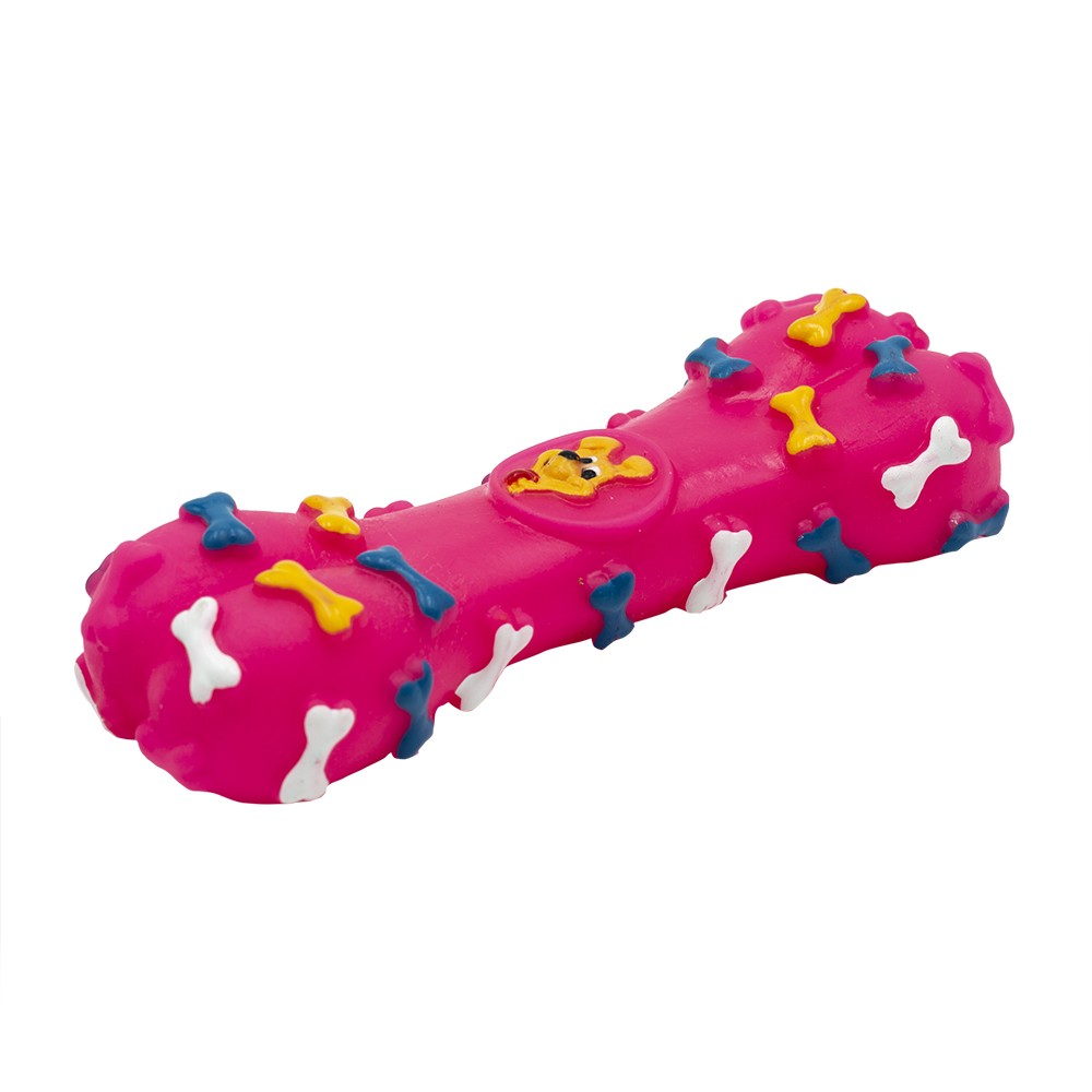 Игрушка для собак КАСКАД Косточка с рисунком резиновая 16см titbit съедобная игрушка косточка standart для собак с ягненком 69 г