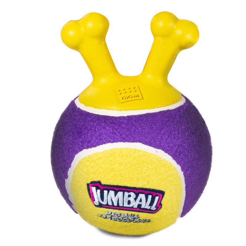 цена Игрушка для собак GIGWI Jumball Мяч теннисный c ручками желтый 18см