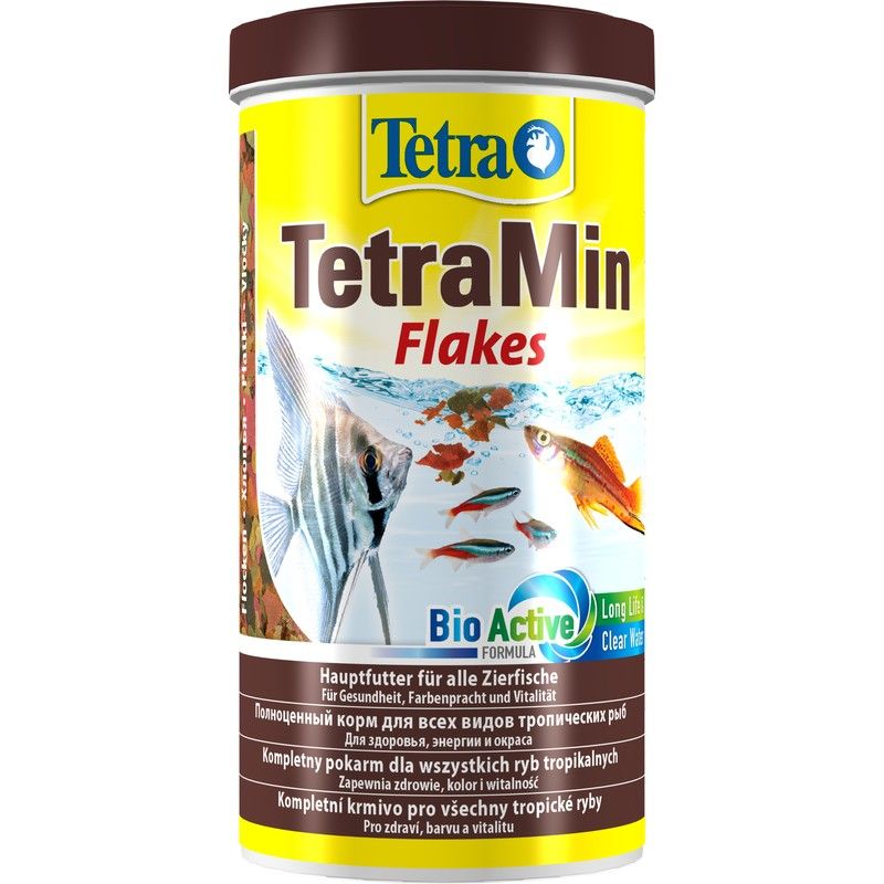 Корм для рыб TETRA Min для всех видов рыб в виде хлопьев 1л корм для рыб tetra min xl для всех видов рыб крупные хлопья 1000мл
