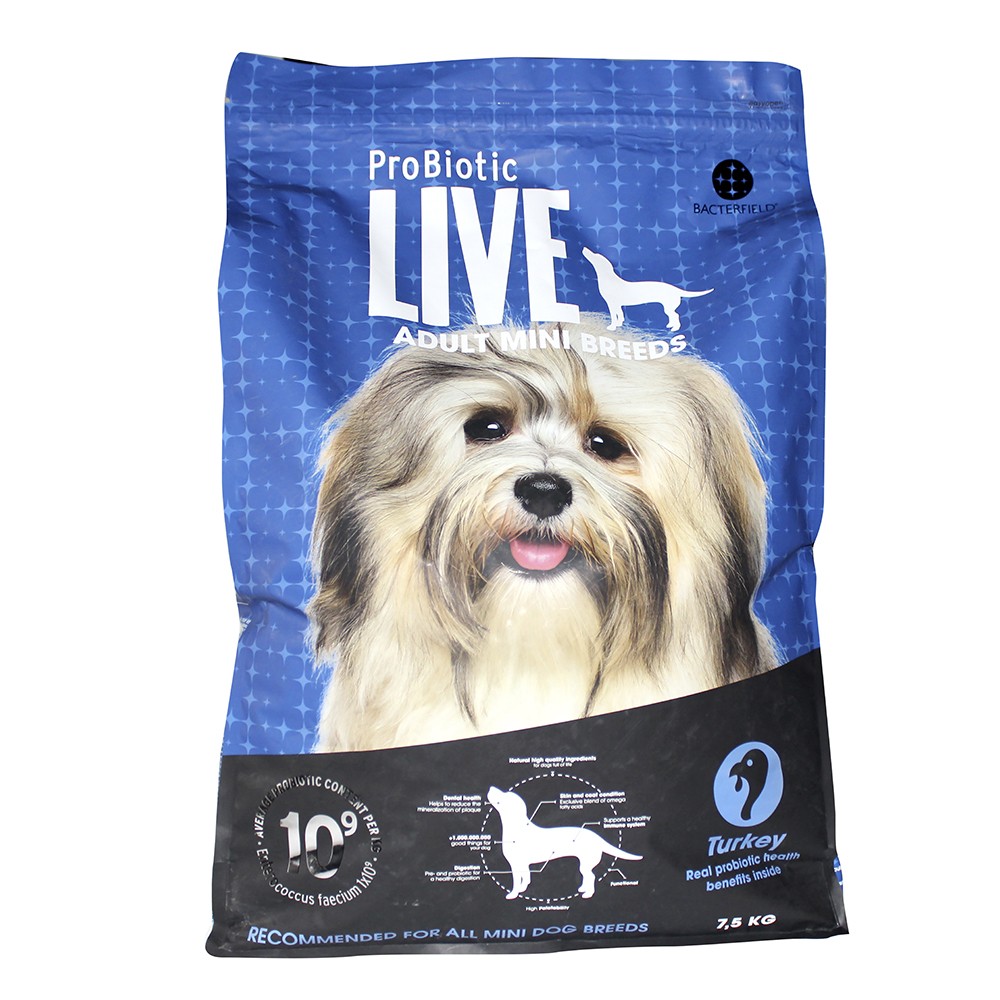 Корм для собак Probiotic LIVE для мелких пород, индейка сух. 7,5кг